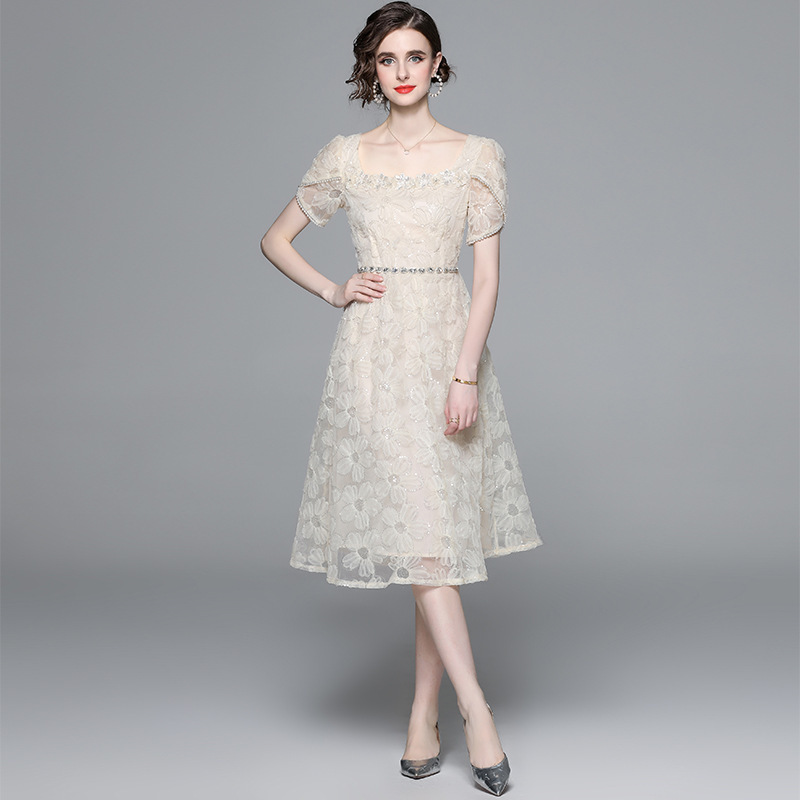 French High-end Mesh Dress With A Feminine Waist — изображение 2