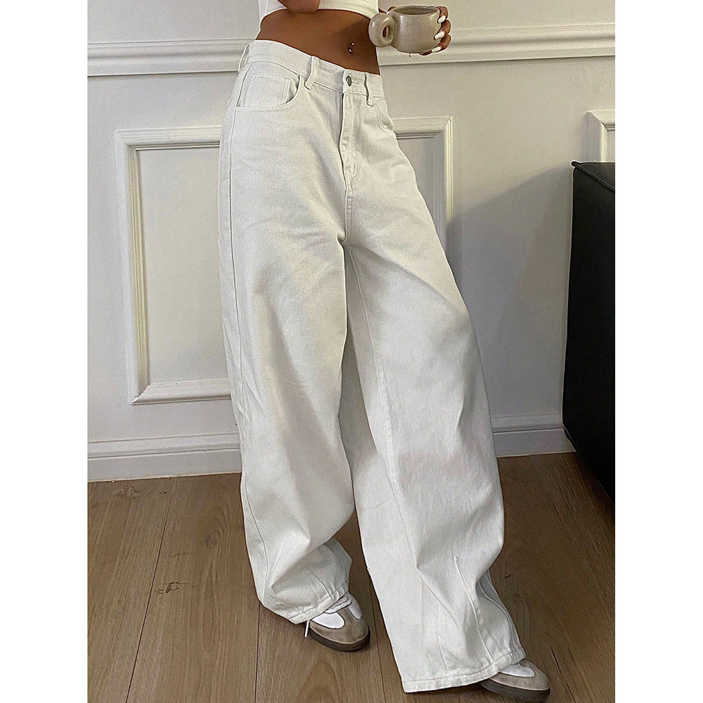 Vintage Jeans Wide Leg Casual Long Pants – Bild 6