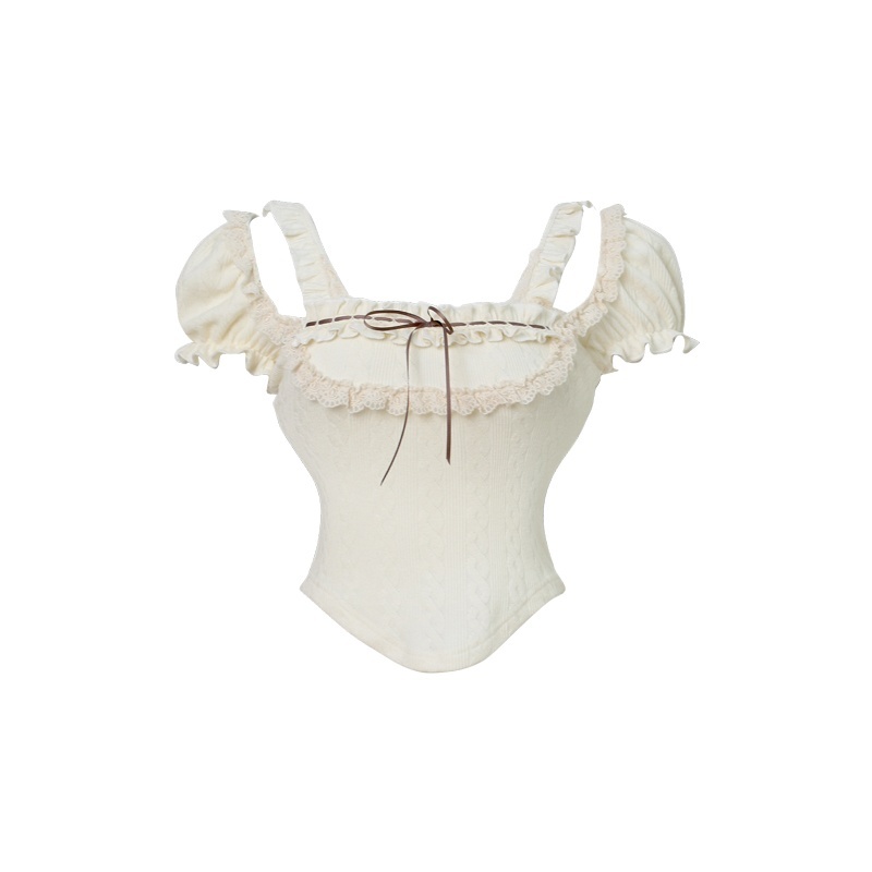 Apricot Knitted Top Brown Hip Skirt Shawl – Bild 2