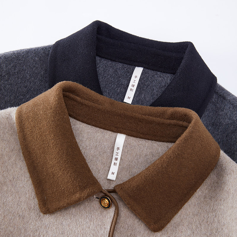 Contrast Color Lapels Sweet Style Short Double-sided - Image 3