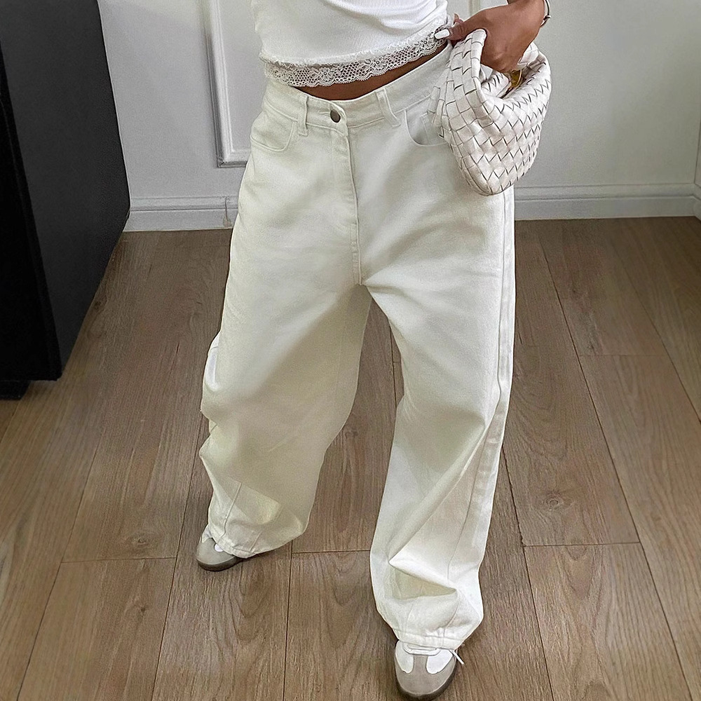Vintage Jeans Wide Leg Casual Long Pants – Bild 2