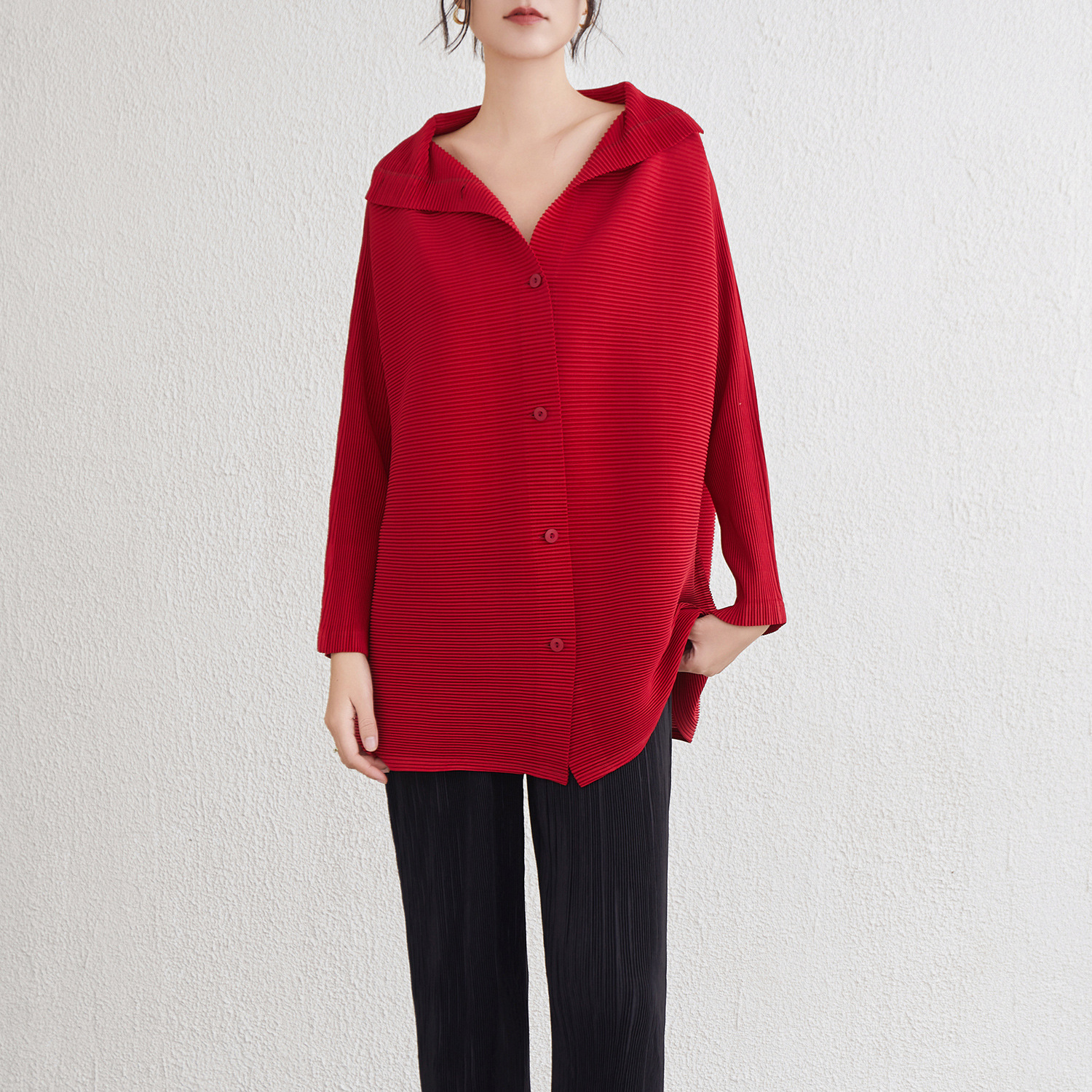 Knitted Long Wild Turtleneck Coat Top - Image 8