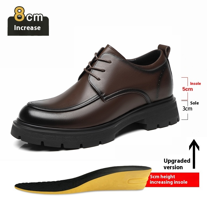 Height Increasing Insole Business Formal Wear Leather Shoes - Image 7