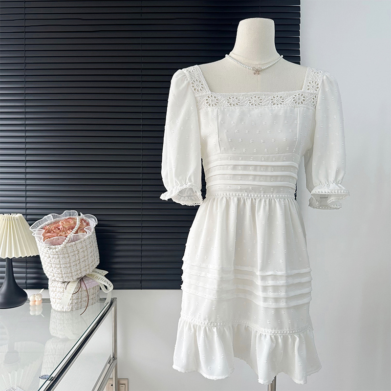 Women's Fashion Starlight Lace Square Neck Vintage Dress — изображение 3