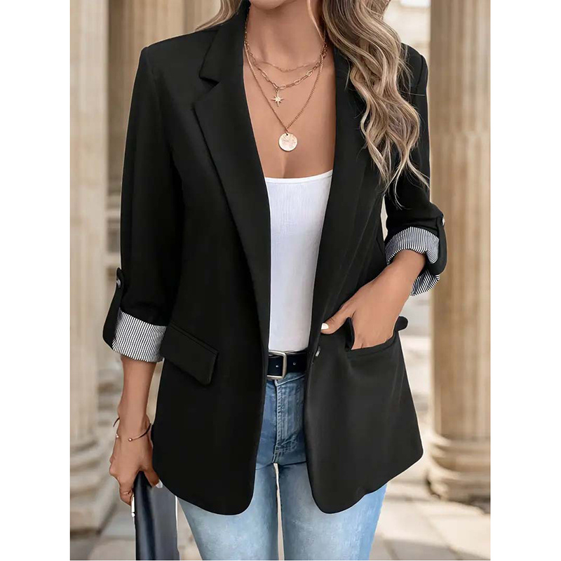 Women's Casual Blazers Open Front Long Sleeve Work Office Suit Jackets Blazer Business Casual Outfits — изображение 4