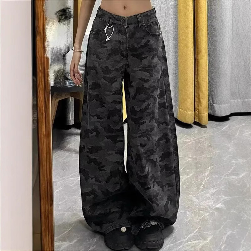 American Camouflage Jeans Women's High Waist Loose – Bild 2