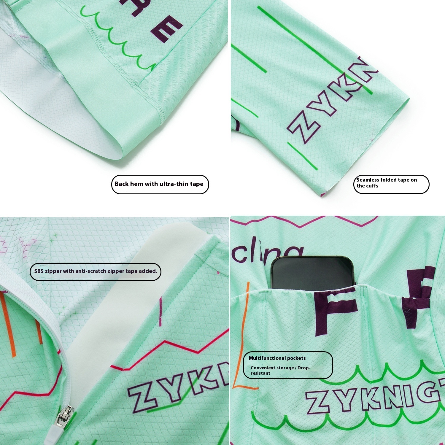 Road Bike Short-sleeved Cycling Outfit Wicking Bike — изображение 4