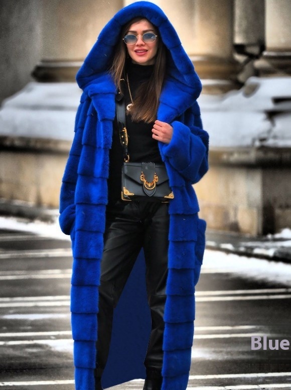 Fashionable Thickened Long Plush Women's Coat – Bild 10