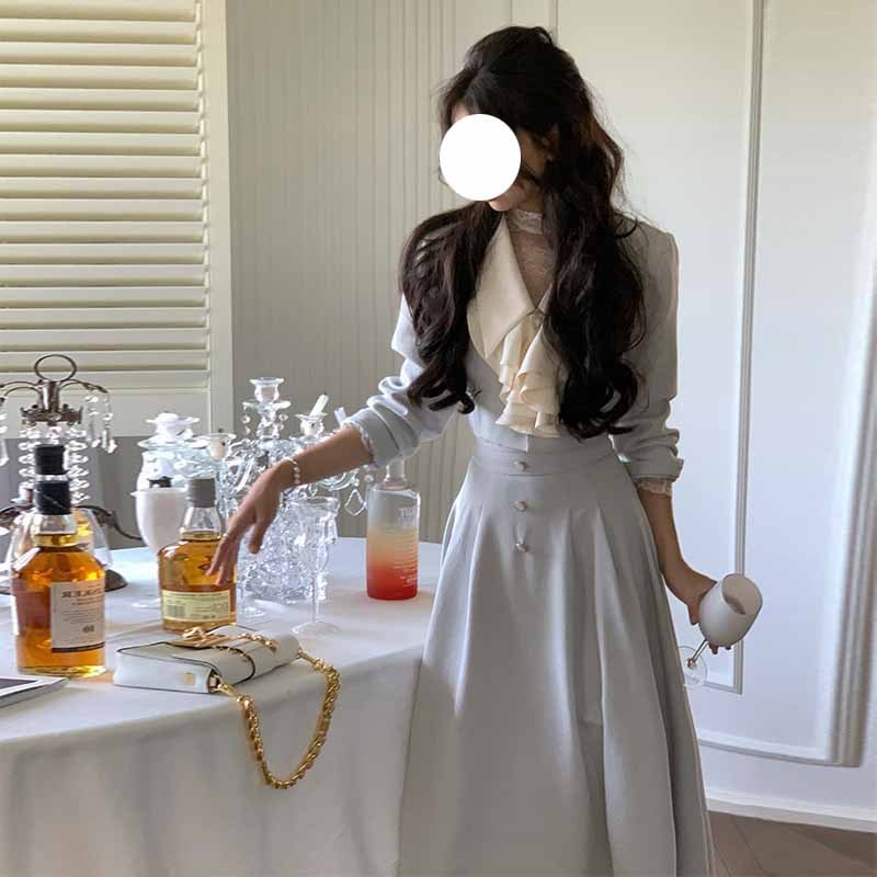 Women's Temperament Fashion Lapel Jacket Half Skirt Set – Bild 3