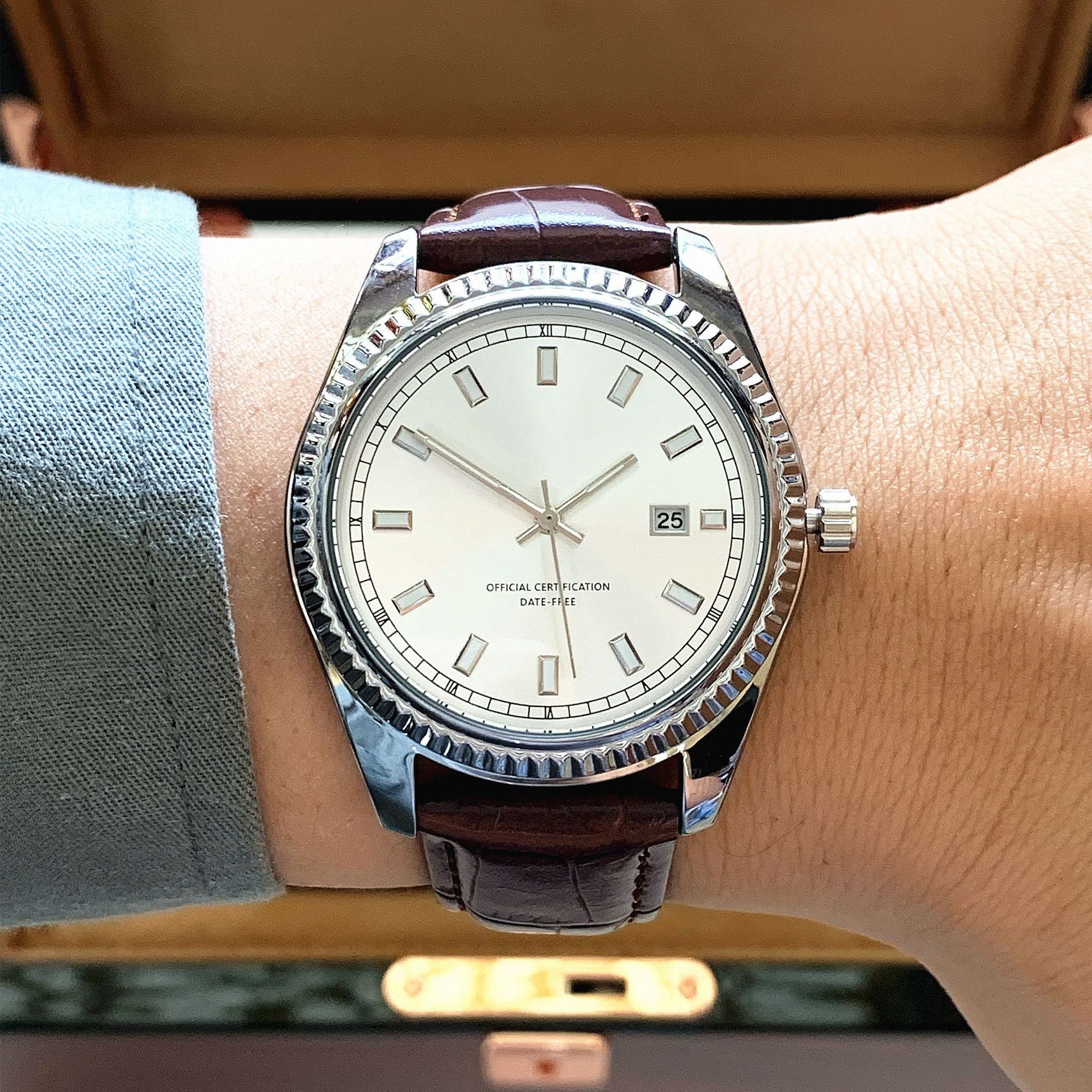 Business Leather Strap Classic Oyster Watch — изображение 7