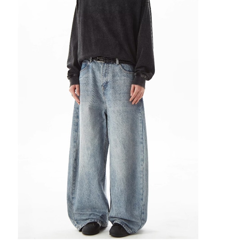 Retro Straight Jeans Loose High Waist Slimming - Image 4