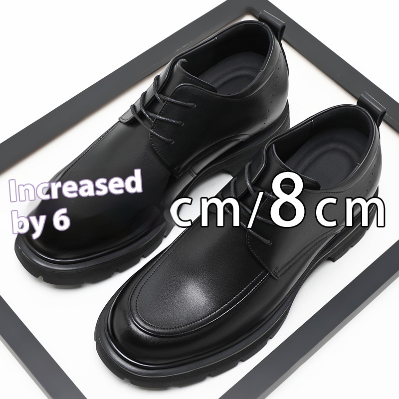 Height Increasing Insole Business Formal Wear Leather Shoes - Image 2