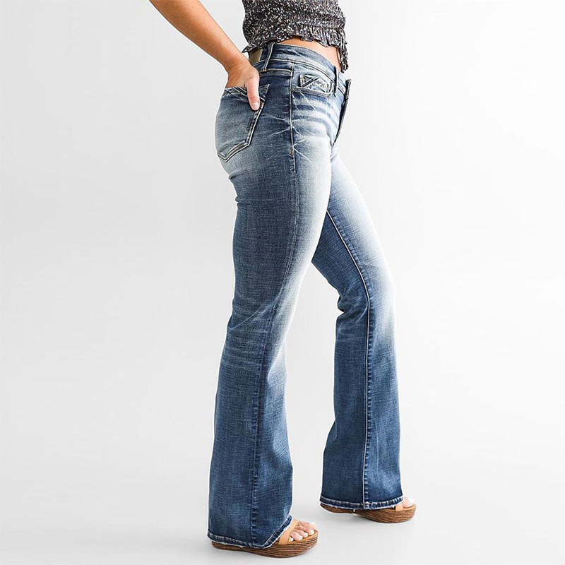 European And American Ladies Jeans Temperament Wild Washed Casual Pants - Image 2