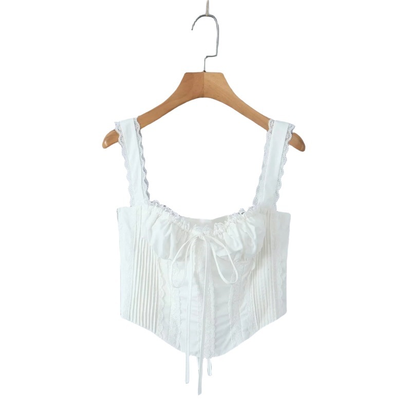 French Sexy Lace Trim Small Sling Vest — изображение 4