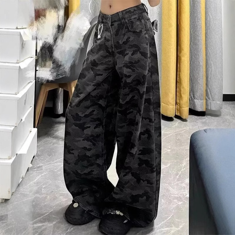 American Camouflage Jeans Women's High Waist Loose – Bild 3