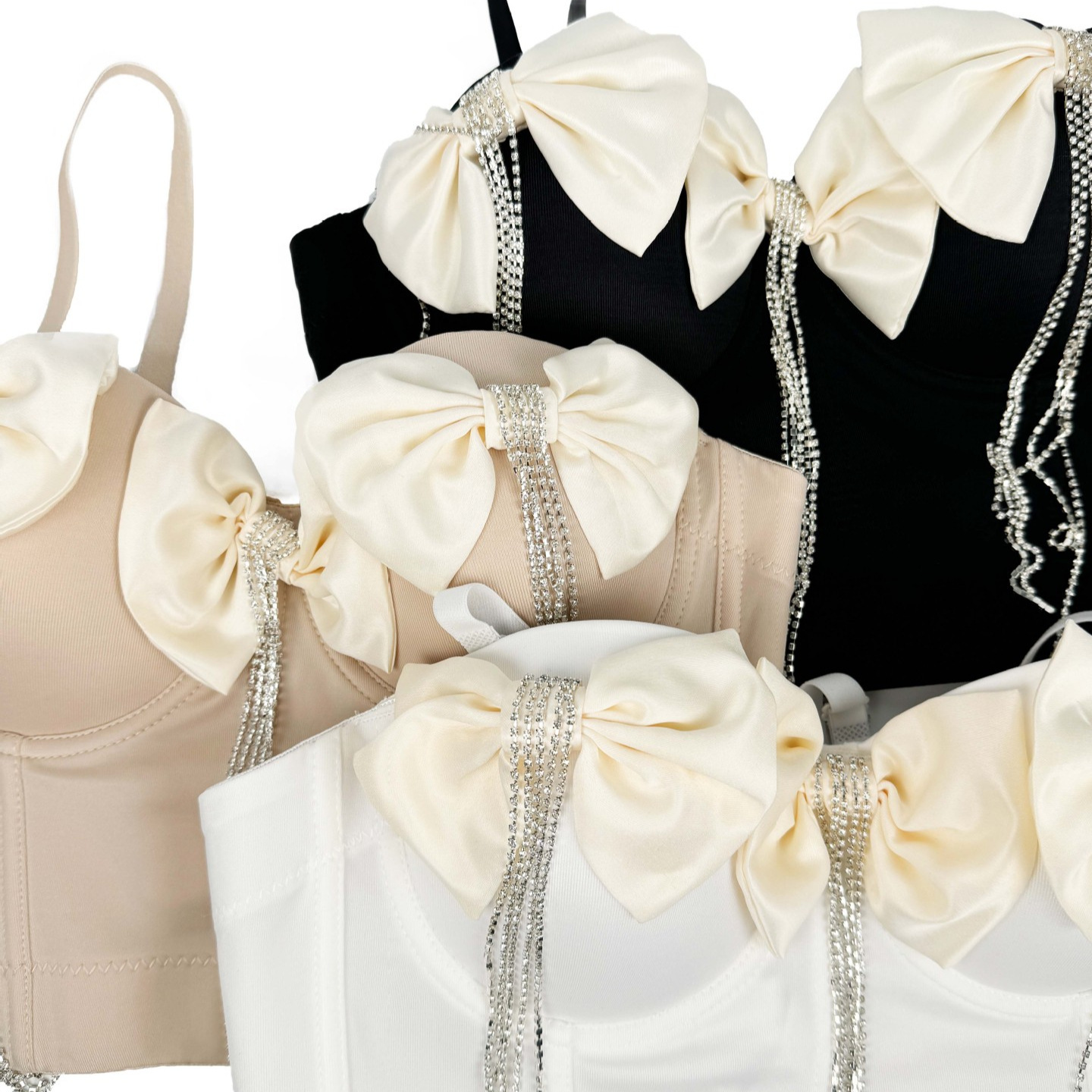 Autumn And Winter Exquisite Double Black Big Bow Corset – Bild 2