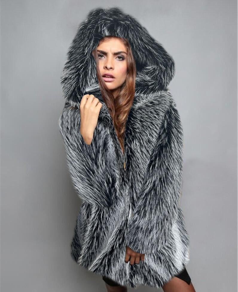 Loose Trendy Mid-length Fur Coat - Image 7