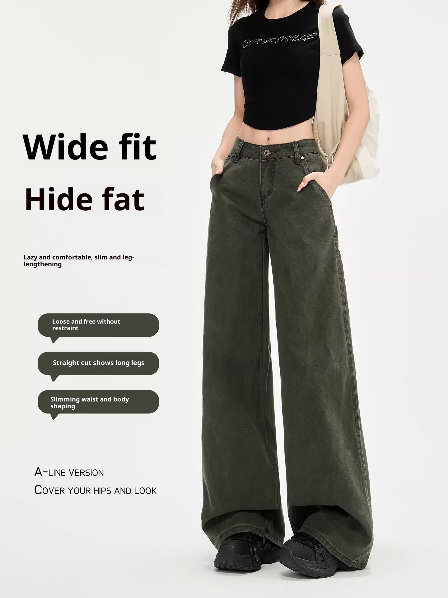 Women's Summer New Design Loose Straight-leg Flared Casual Overalls — изображение 4