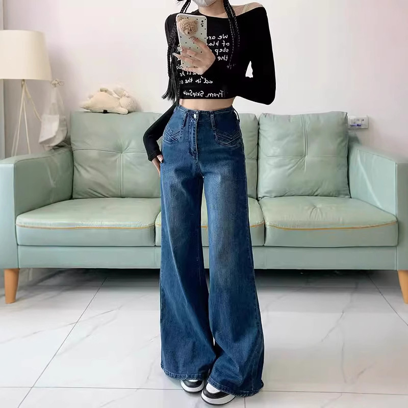 Casual Loose Flared Draping Mopping Pants - Image 4