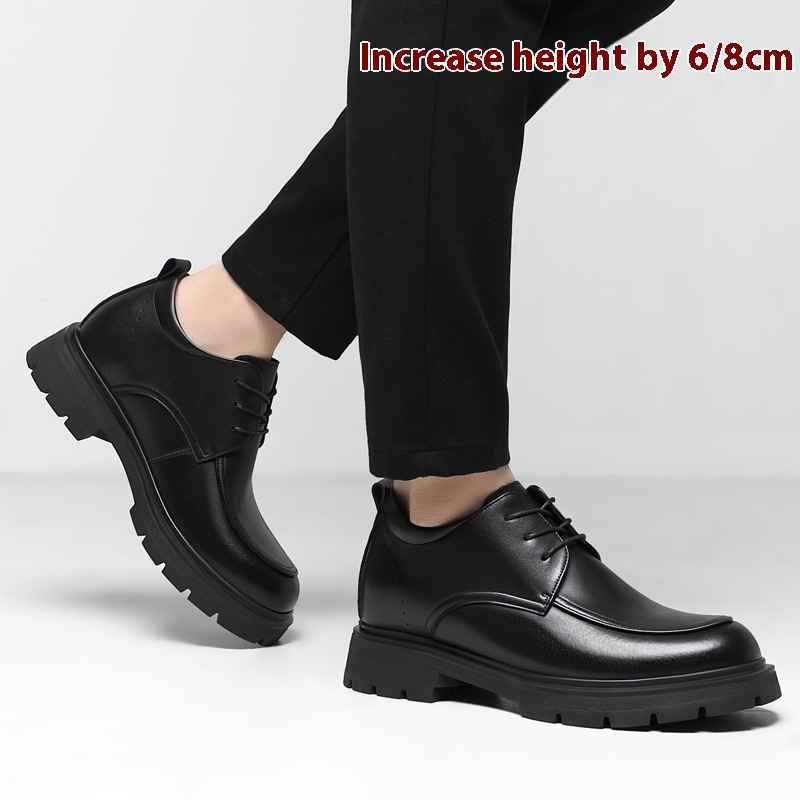 Height Increasing Insole Business Formal Wear Leather Shoes - Image 3