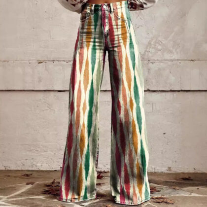 New 3D Thermal Transfer Speaker Simulation Denim Trousers Loose Pants All-matching