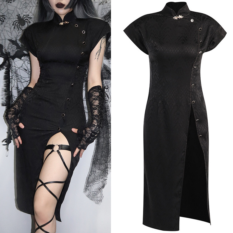 Women's Fashion High Waist Slim Embroidered Cheongsam - Image 7