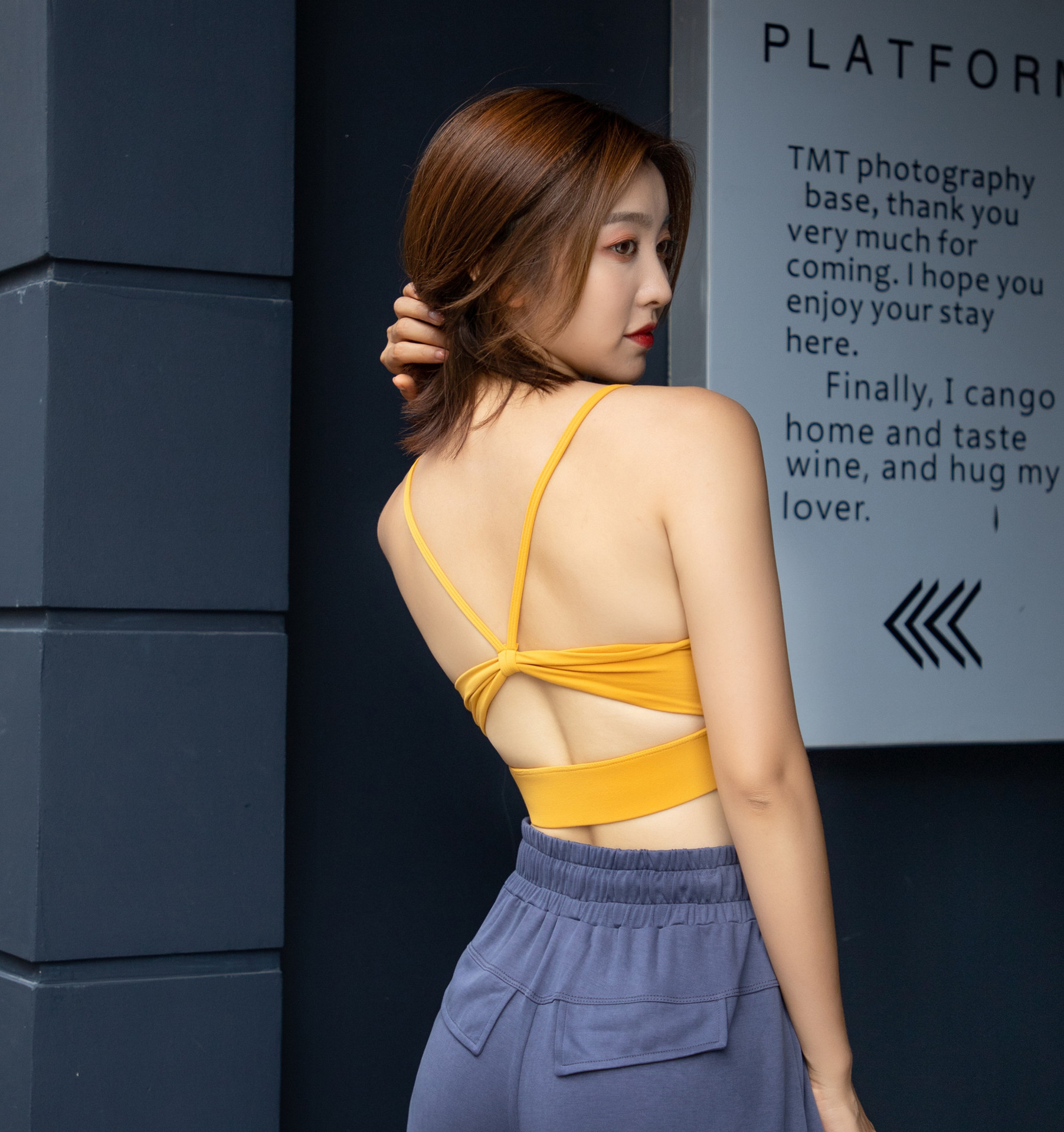 Women's slim belt beautiful back sports underwear — изображение 5