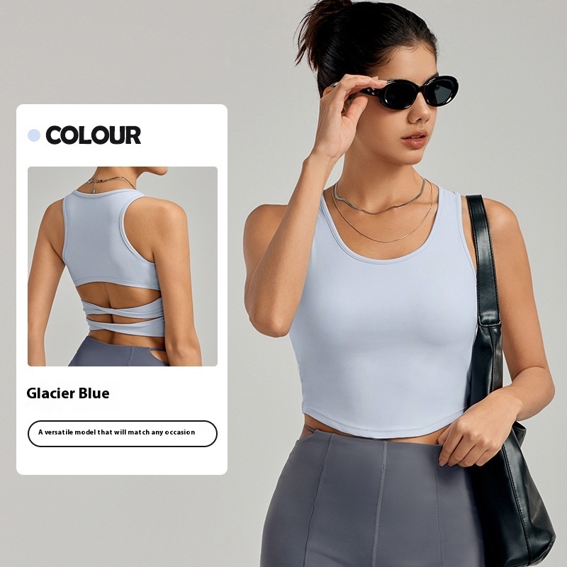 Sports Vest Women's Sexy Back Waist Yoga Clothes With Chest Pad - Image 3