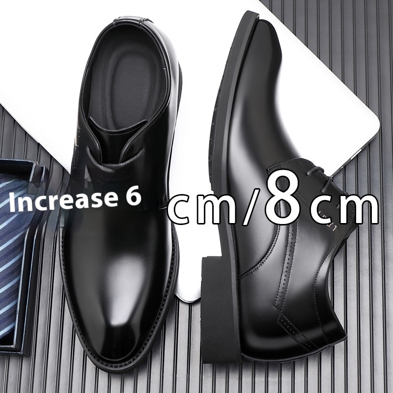 Business Formal Wear Genuine Leather Breathable Increased Men's Shoes