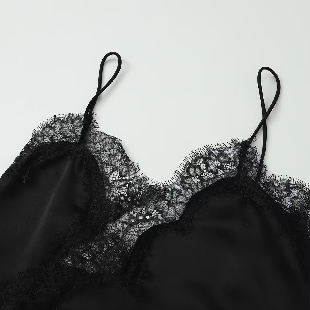 Summer Fashionable Elegant Lace Decorative Sling Top - Image 3