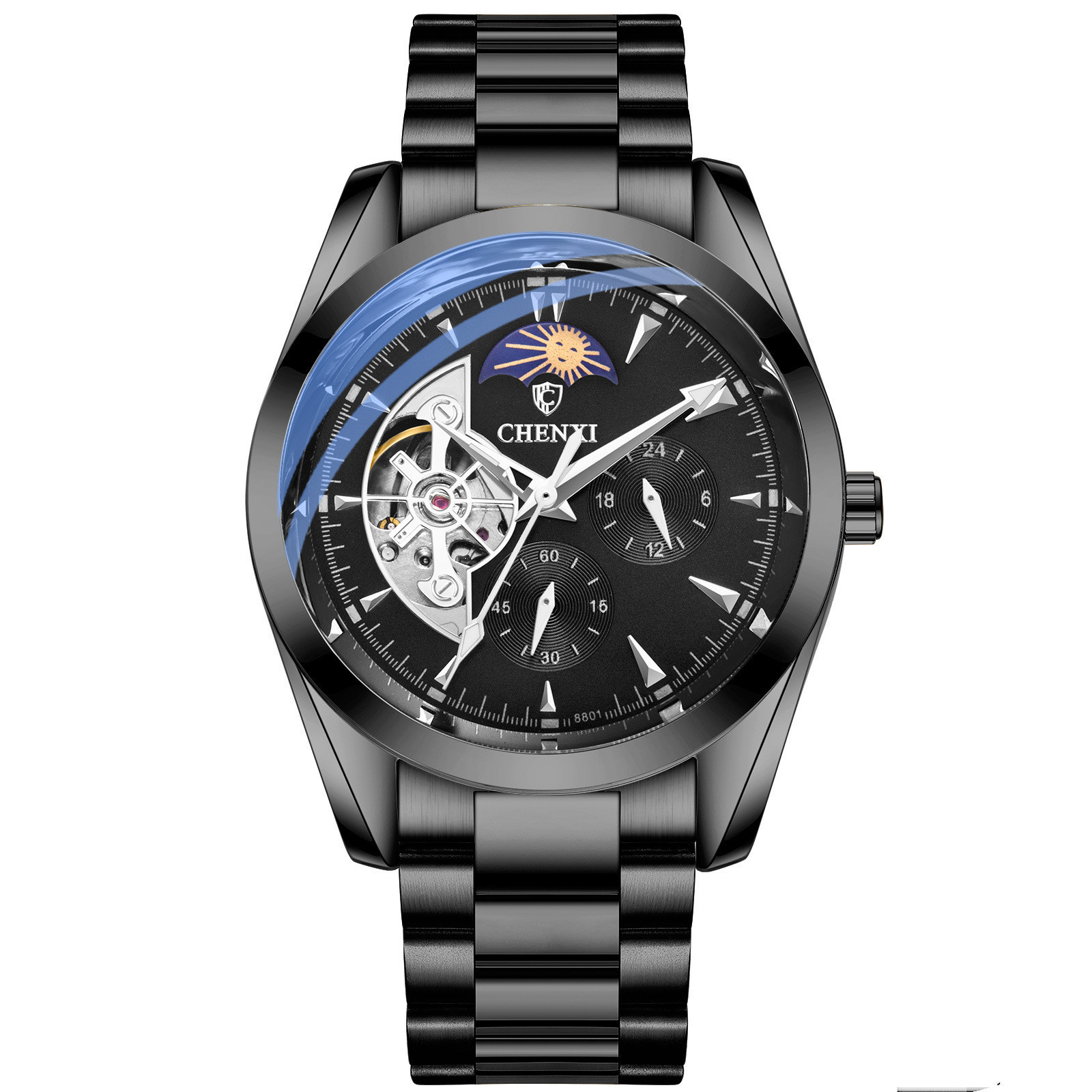 Men's Hand Waterproof Sun Moon And Stars Automatic Hollow Mechanical Watch - Image 4