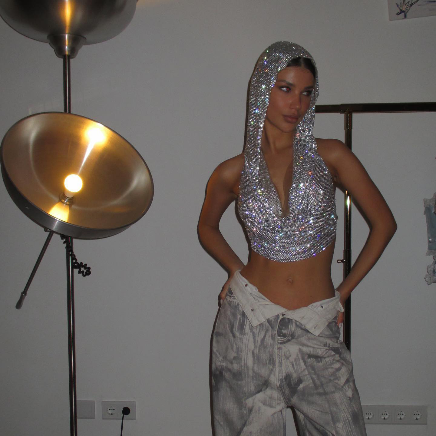 Sexy Outerwear Metal Sequins Hooded Vest — изображение 2