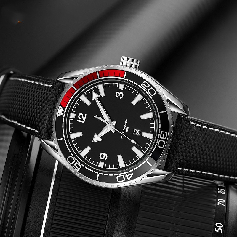 Men's Leather Belt Watch Men's Waterproof Calendar – Bild 8