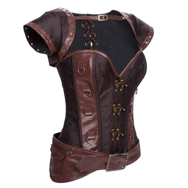 Gothic Brown Steel Rib Waist Top – Bild 3