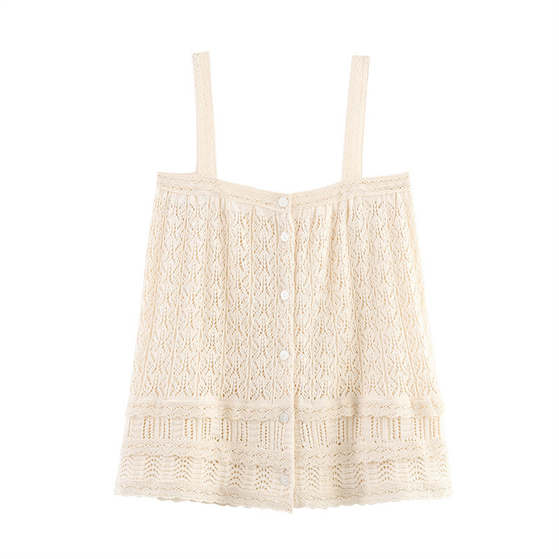 Women's Mesh Jacquard Knitted Top – Bild 4