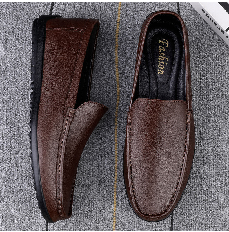 Breathable White Shoes Men's Casual Leather Shoes - Image 5