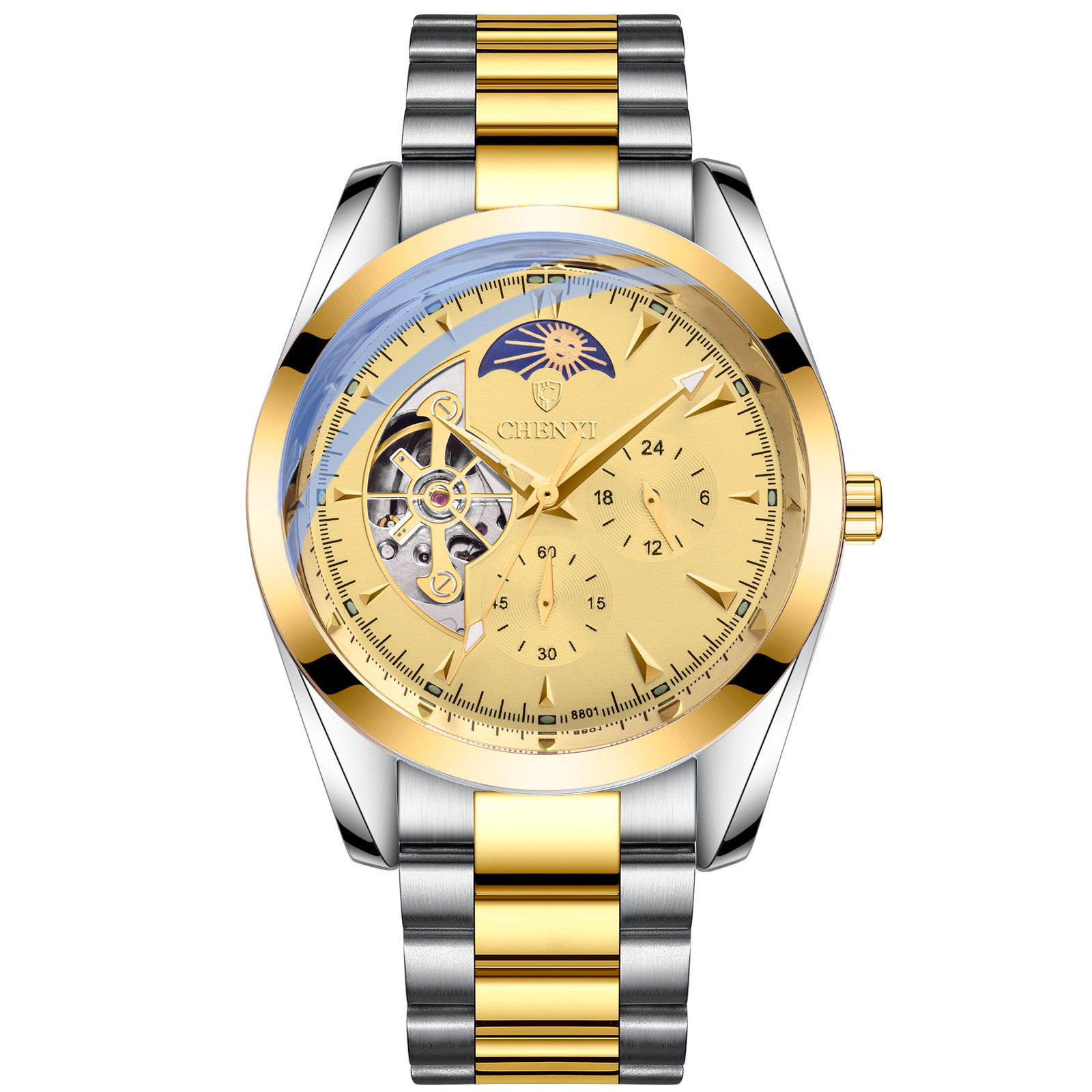 Men's Hand Waterproof Sun Moon And Stars Automatic Hollow Mechanical Watch - Image 5
