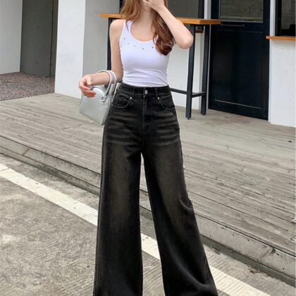 Retro Wide Leg Jeans Women's Fashion Brand