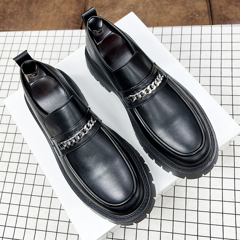 Black Hairstylist Korean Style British Casual Slip-On Shoes - Image 4