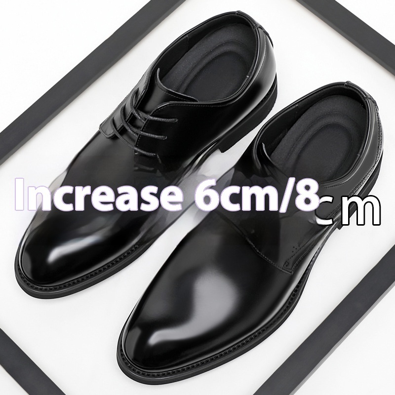 Business Formal Wear Genuine Leather Breathable Increased Men's Shoes - Image 2