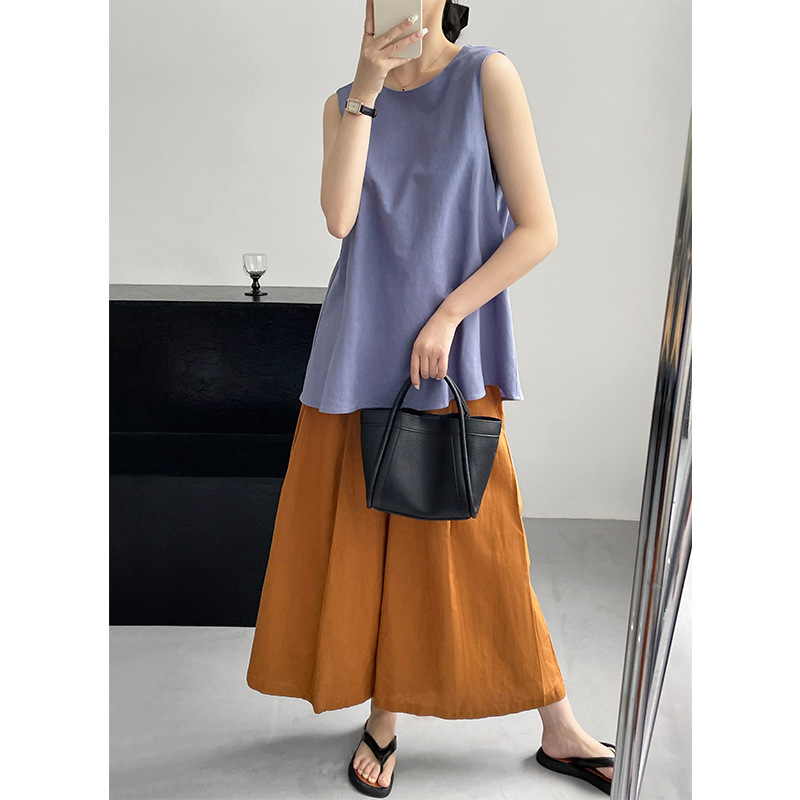 Sleeveless Shirt Loose Mid-length Top - Image 4