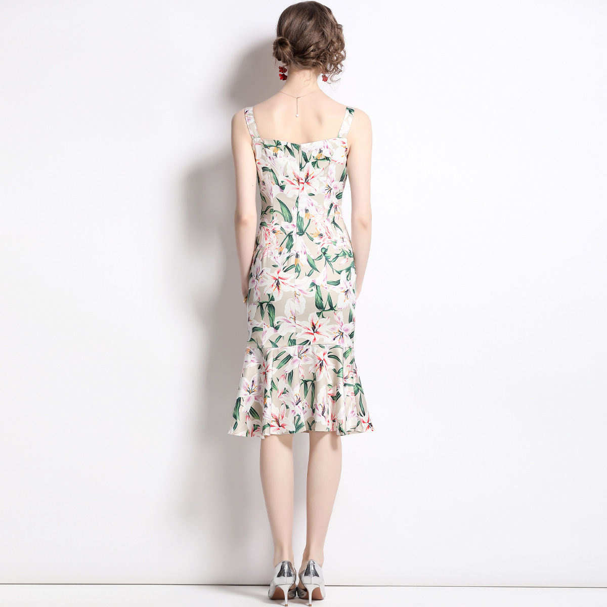 French Lace Patchwork Suspender Dress For Women - Image 4