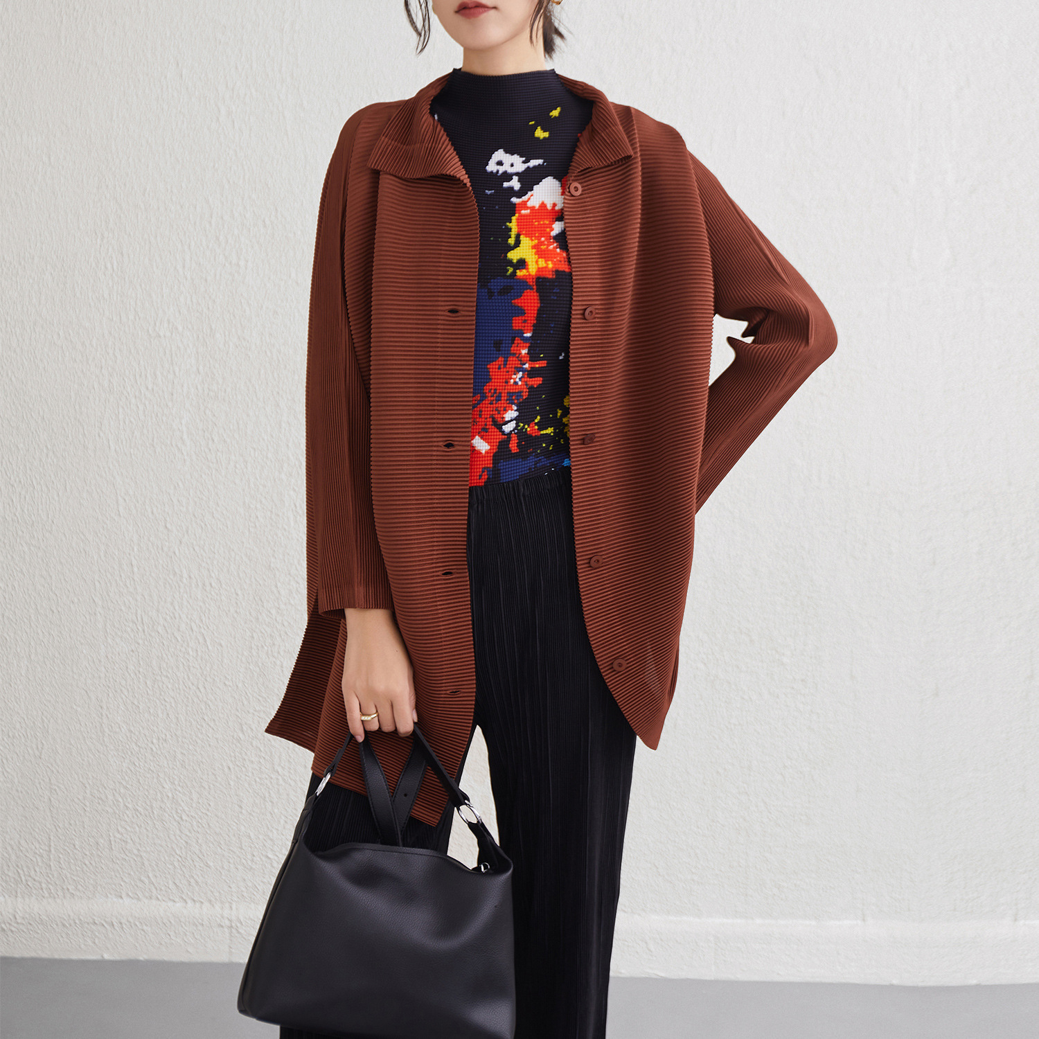 Knitted Long Wild Turtleneck Coat Top