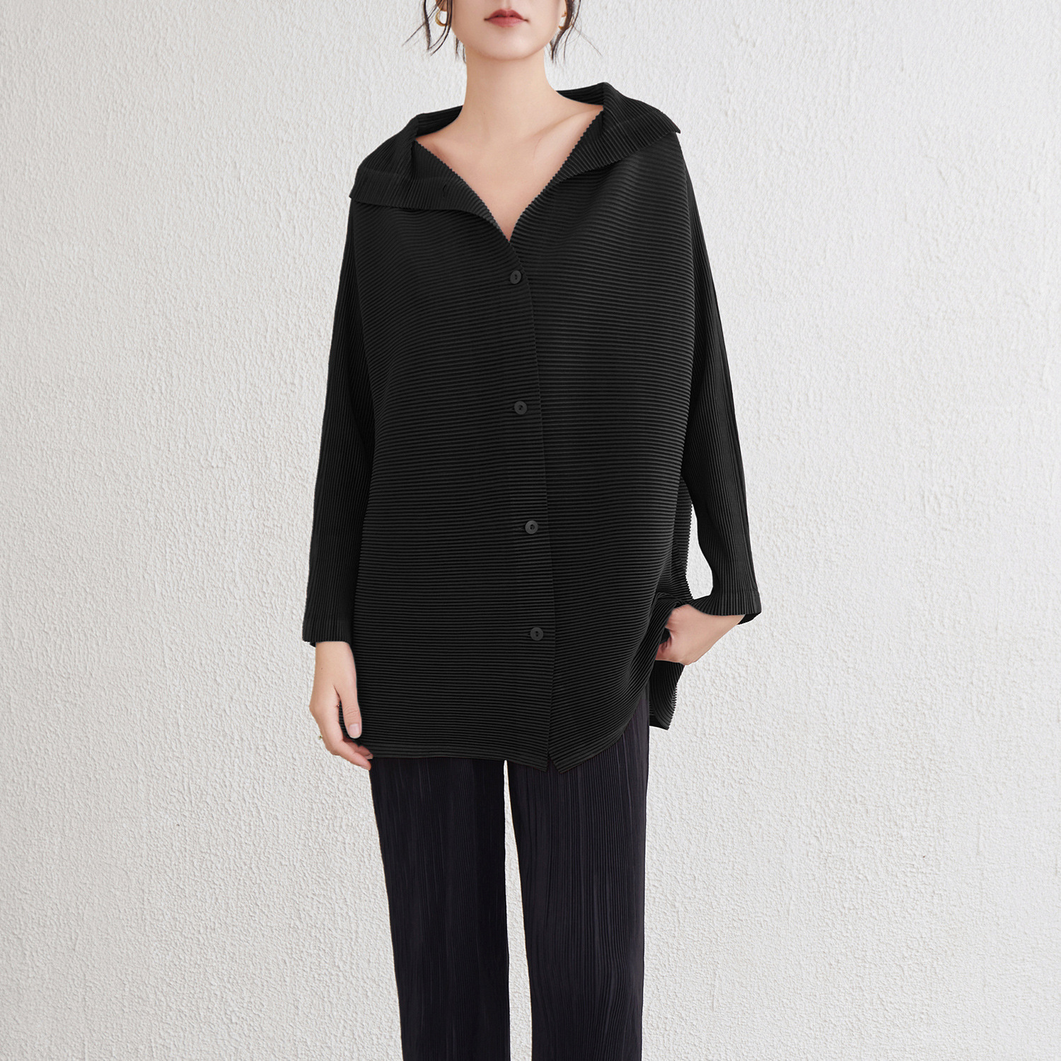 Knitted Long Wild Turtleneck Coat Top - Image 7