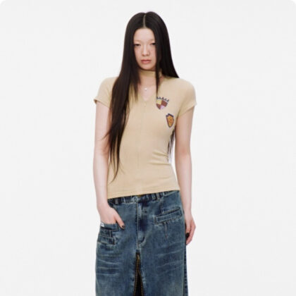 Half Neck Skin Friendly Short Sleeved Sports T-shirt For Women