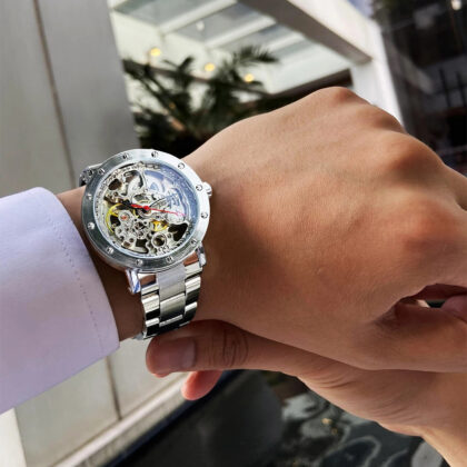 Hollow Out See Through Mechanical Watch Men's Fashion Waterproof Automatic Watch