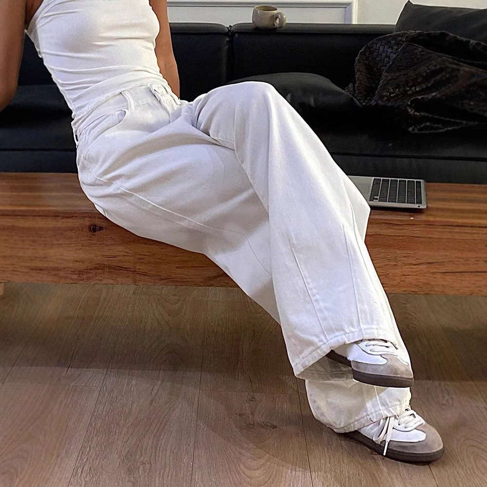 Vintage Jeans Wide Leg Casual Long Pants – Bild 4