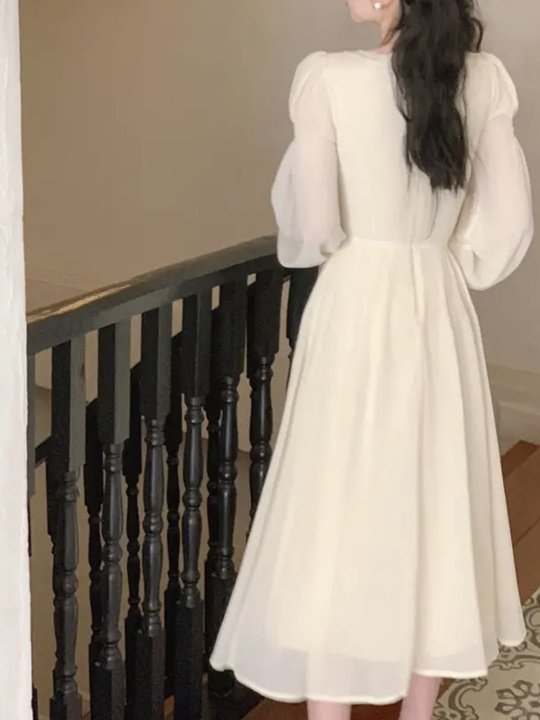 Women's Waistband Medium Length Dress - Image 4