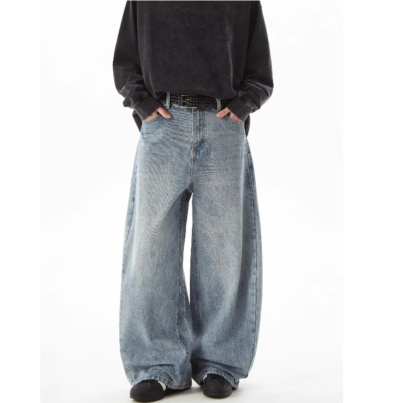 Retro Straight Jeans Loose High Waist Slimming - Image 2