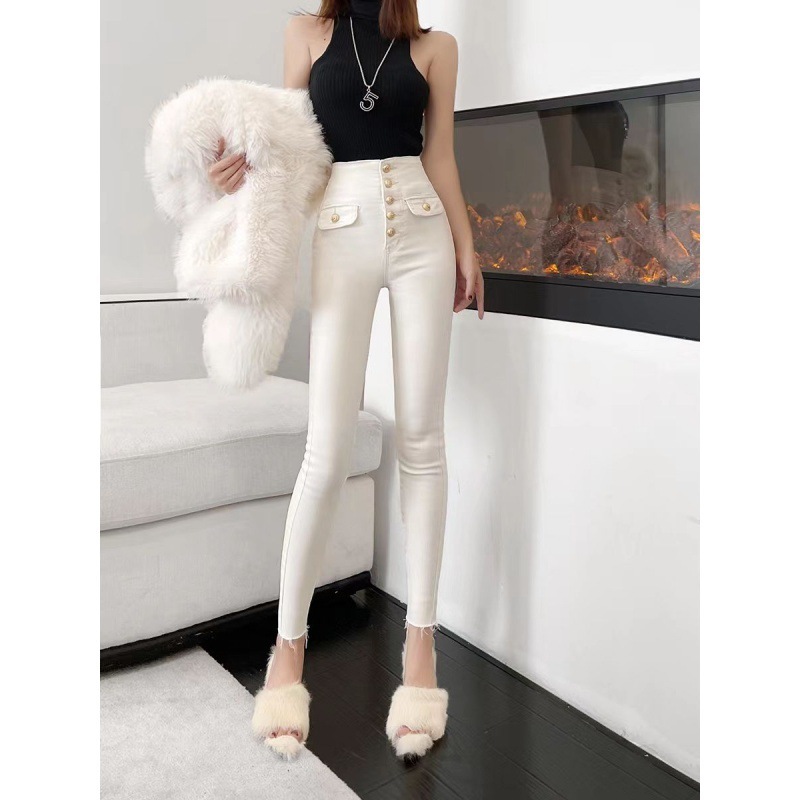 Slimming Stretch Tight Pants Skinny Pants Pencil Pants Trousers - Image 3